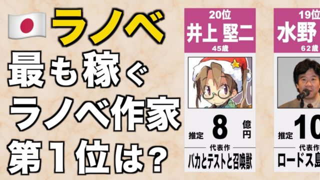 最も売れているラノベ作家1位は？【TOP20】